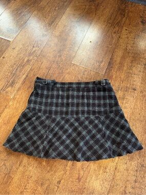 Vtg American Eagle Plaid Wool Mini Skirt Y2k Sz 6